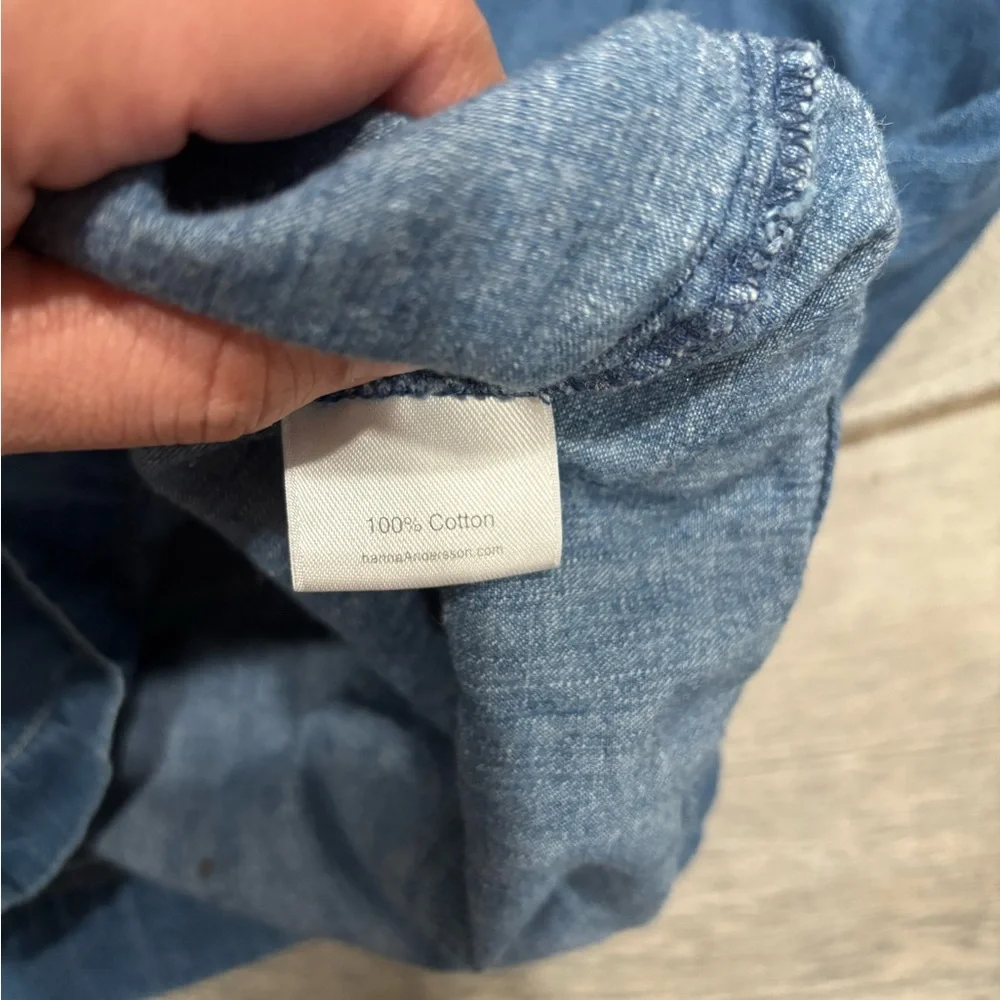 Hanna Andersson Stylish Blue Denim 100% Dress Size 110 - Picture 6 of 7
